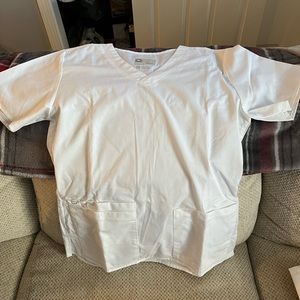 Wonderwink White Scrub Top